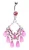 Pink SEA Plethora Chandelier Belly Navel Ring - 14g (1.6 mm), Surgical Steel
