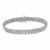 .925 Sterling Silver 1.0 Carat Total Weight Miracle Set Diamond Two Row S Link Bracelet -7.75"
