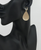 Rhinestone Stud & Gold Teardrop Pendant Earrings 