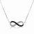 Collette Z Sterling Silver Black and White Cubic Zirconia Infinity Necklace