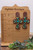 Cow & Turquoise Cross || Acrylic Dangle Earrings || Hypoallergenic