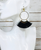 Hoop & Black Tassel Pendant Earrings 