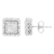 10 Karat White Gold 1/2 Carat Total Weight Invisible Set Princess-Cut Diamond Square Stud Earring 