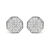 10K White Gold 7/8 Cttw Princess Diamond Composite Octagon Shaped Stud Earrings (I-J Color, I1-I2 Clarity)
