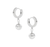 ELLIE SILVER BALL DROP HUGGIE EARRINGS