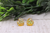 Yellow Iridescent Faceted Heart Stud Earrings