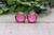 Tiny Pink & White Hearts || Stud Earrings