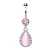 316L Stainless Steel Cat's Eye Tear Drop Dangle Navel Ring