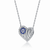 Collette Z Sterling Silver White and Blue Cubic Zirconia Heart Shape Necklace