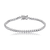 Collette Z Rhodium Plated Clear Round Cubic Zirconia 3MM Bezel Set Tennis Bracelet