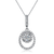 Collette Z Sterling Silver Cubic Zirconia Round Open Drop Necklace