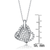 Collette Z Sterling Silver White Cubic Zirconia Stones Hearts Pendant