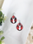 Buffalo Plaid Leather Stag Head Earrings 