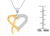.925 Sterling Silver Two Toned 1/4 cttw Round Cut Diamond Pendant Necklace (H-I, I2-I3)