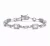 Collette Z Sterling Silver with Rhodium Plated Clear Emerald with Round Cubic Zirconia Halo Chain Link Bracelet