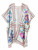 Aqua Floral Bird Border-Accent Kimono