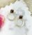 Stud & Brushed Gold Pendant Earrings 