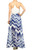 Duo Fabric Chevron Print Scoop Neck Spaghetti Straps Maxi Dress