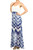 Duo Fabric Chevron Print Scoop Neck Spaghetti Straps Maxi Dress