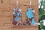 Cowboy Boots Paint Splattered Dangle Earrings