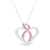 14 Karat White Gold 1ct. TGW Diamond And Pin Karat Sapphire Gemstone Pendant Necklace 