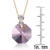 Collette Z Rose Plated Sterling Silver Octagon Shape Purple Cubic Zirconia Necklace