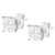 10 Karat White Gold 1.00 Carat Total Weight Invisible Set Princess-Cut Diamond Composite Square Shape Stud Earrings 