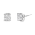 10 Karat White Gold 1.00 Carat Total Weight Invisible Set Princess-Cut Diamond Composite Square Shape Stud Earrings 