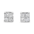 10 Karat White Gold 1.00 Carat Total Weight Invisible Set Princess-Cut Diamond Composite Square Shape Stud Earrings 