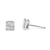 10 Karat White Gold 1.00 Carat Total Weight Invisible Set Princess-Cut Diamond Composite Square Shape Stud Earrings 
