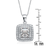 Collette Z Sterling Silver Cubic Zirconia Princess Trimmed Halo Necklace