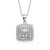 Collette Z Sterling Silver Cubic Zirconia Princess Trimmed Halo Necklace