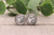 Filagree Heart & Paw Print Glass Stud Earrings
