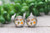 Pumpkin Spice on White || Glass Stud Earrings || Hypoallergenic