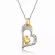 Collette Z Sterling Silver with Gold Overlay Cubic Zirconia Necklace