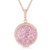 Collette Z Rose Plated Sterling Silver Pink Cubic Zirconia Round Necklace