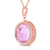 Collette Z Rose Plated Sterling Silver Pink Cubic Zirconia Round Necklace