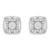 .925 Sterling Silver 1.0 Cttw Round Diamond Double Halo and Disc Stud Earring (I-J Color, I2-I3 Clarity)