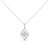 10k White Gold 1/3 Cttw Round and Princess-Cut Diamond Double Triangle 18" Pendant Necklace (H-I Color, SI1-SI2 Clarity)