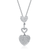 Collette Z Sterling Silver Cubic Zirconia Three Heart Necklace