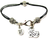 I Love My Pekingese Heart Pewter Beaded Black Cord Bracelet
