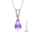 Collette Z Sterling Silver White and Purple Cubic Zirconia Pendant