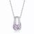 Collette Z Sterling Silver White Cubic Zirconia Pink Cubic Zirconia Pendant