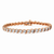 14K Rose Gold Plated .925 Sterling Silver 1/10 Carat Total Weight Miracle-Set Diamond Round Miracle Plate "S" Link Tennis Bracelet - 7"
