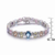 Collette Z Sterling Silver Cubic Zirconia Bracelet With Colored Stone Center