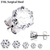 Pair of 316L Surgical Steel Clear Round CZ Stud Earrings