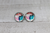 Colorful Dandelion  Glass Stud Earrings
