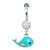 Lovely Blue Whale Dangle Navel Ring