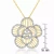 Collette Z Sterling Silver Cubic Zirconia Gold Plated Clear Dangling Pendant Necklace