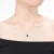Collette Z Sterling Silver with Rhodium Plated Emerald Green Princess with Clear Round Cubic Zirconia Halo Necklace